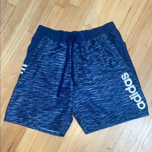 Adidas Blue Athletic Shorts with Elastic Waistband - Picture 1 of 7